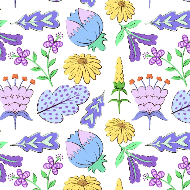 Free vector hand-painted exotic floral pattern