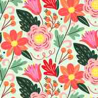 Free vector hand painted exotic floral pattern