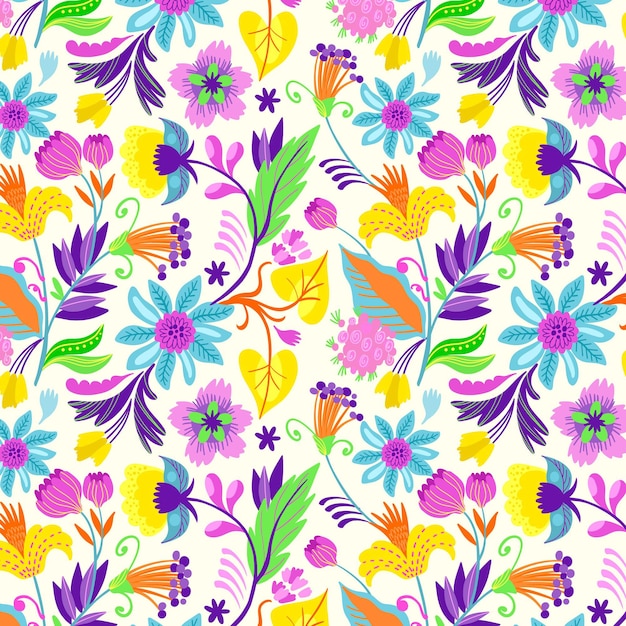 Free vector hand painted exotic floral pattern