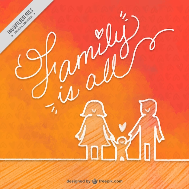 Free vector hand painted family background