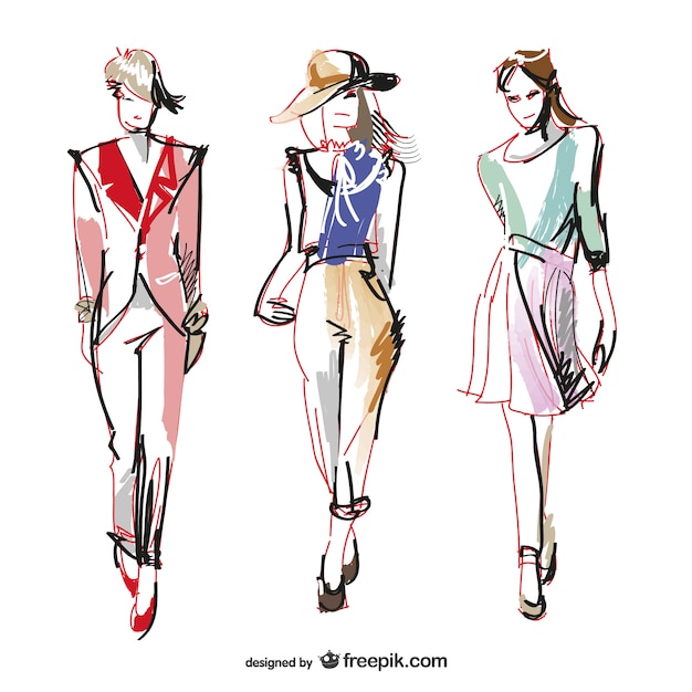 Vettore gratuito disegno di moda illustrazioni vettoriali