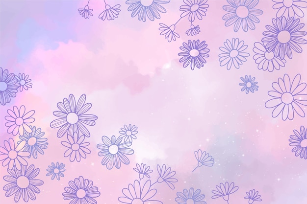 Hand painted  floral background