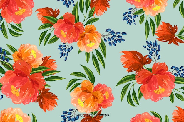 Free vector hand painted floral background