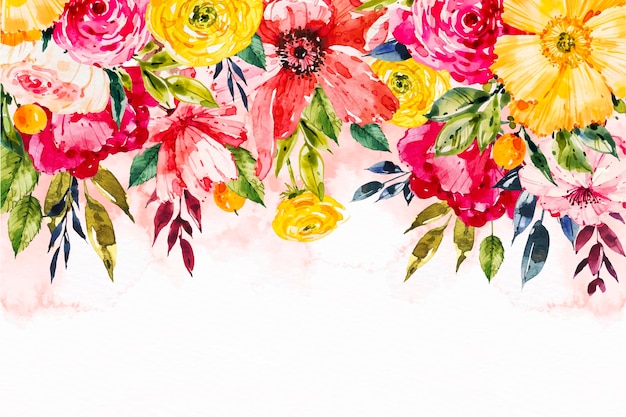 Hand painted floral background