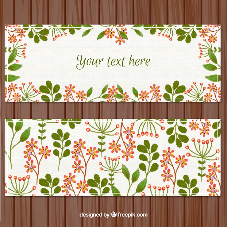 Free Vector hand painted floral banners