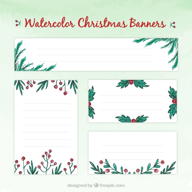 Hand painted floral christmas banners