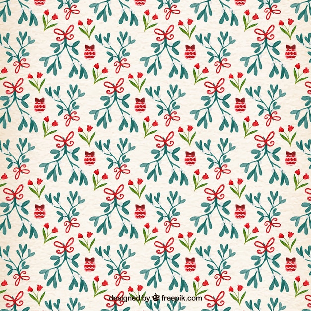 Hand painted floral christmas pattern