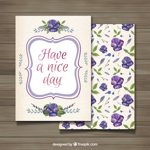 Free vector hand painted floral greeting card