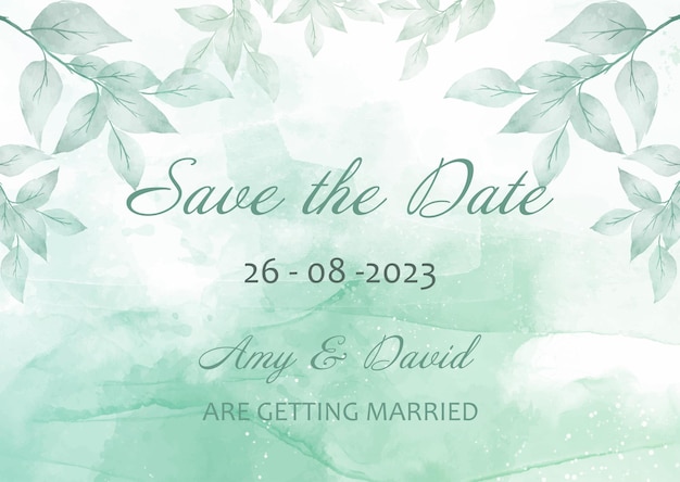 Free vector hand painted floral watercolour save the date design