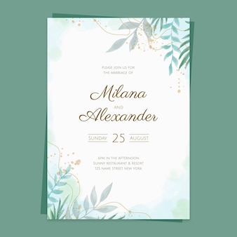 Hand painted floral wedding invitation