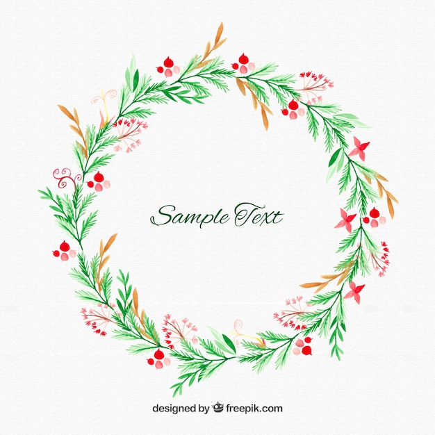 Free vector hand painted floral wreath