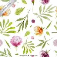 Free vector hand painted flowers pattern
