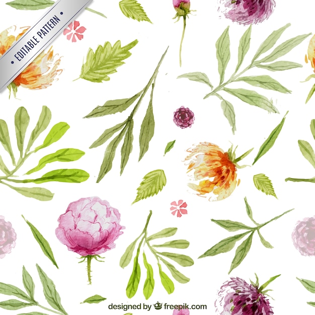 Hand painted flowers pattern