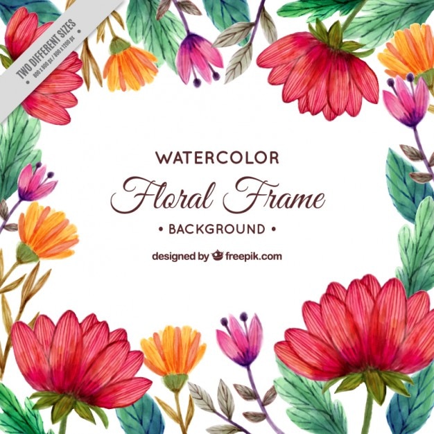 Hand painted flowery background