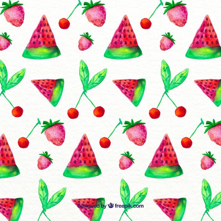 Free Vector hand painted fruit pattern