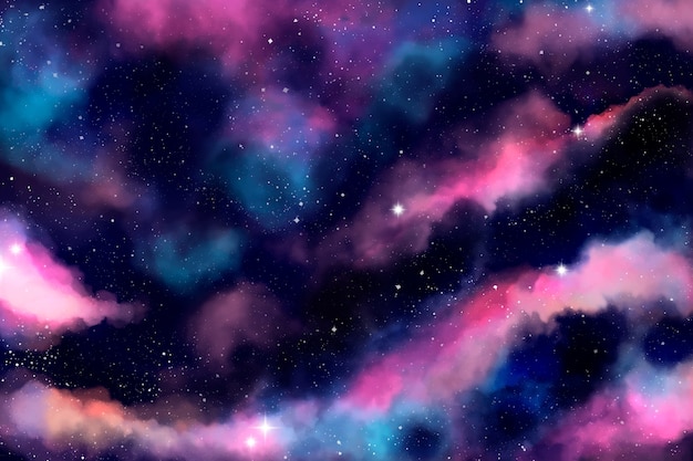 Free vector hand painted galaxy background