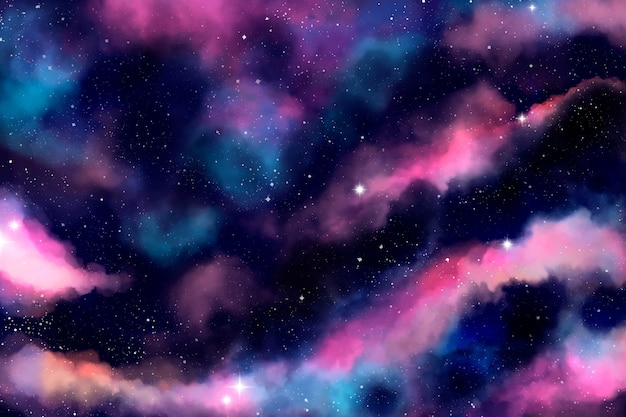 手描きの銀河の背景