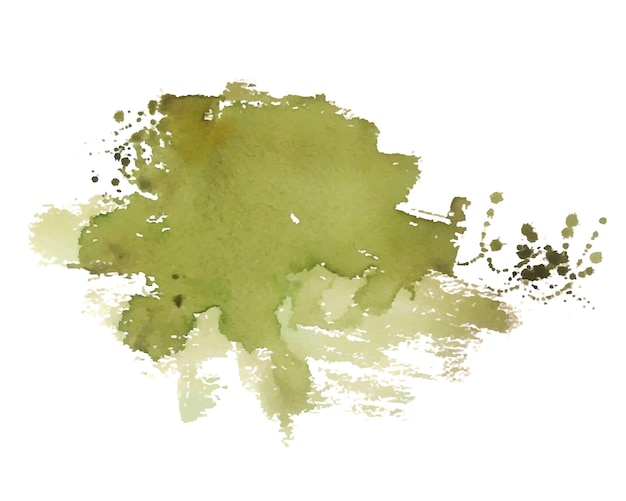 Hand painted green watercolor stain texture background