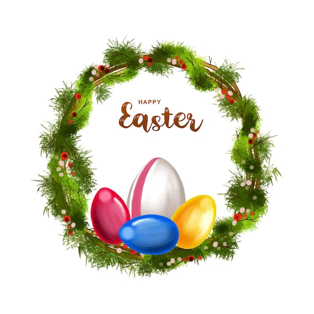 Free vector hand painted happy easter day card background