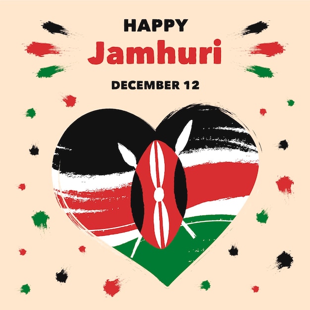 Free vector hand painted happy jamhuri day