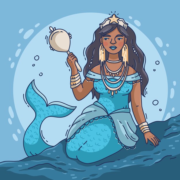 hand painted iemanja illustration