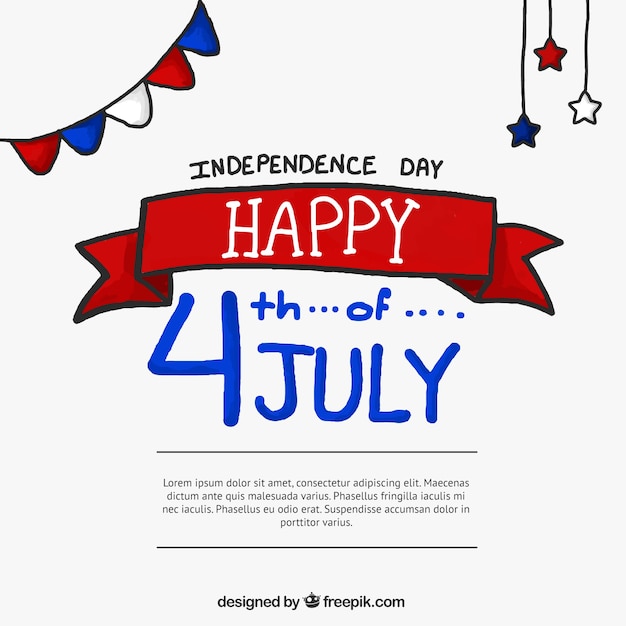 Vettore gratuito dipinti a mano independence day background