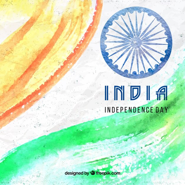 手描きインドの独立記念日の背景
