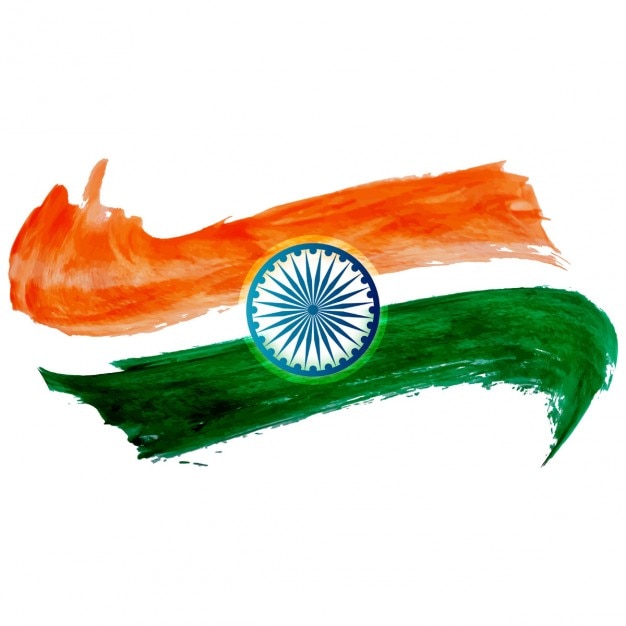 Free vector hand painted indian flag