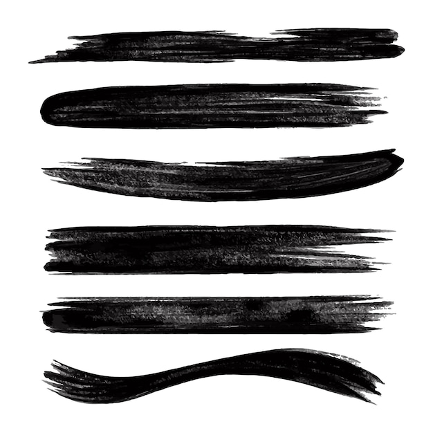 Free vector hand painted ink brush set