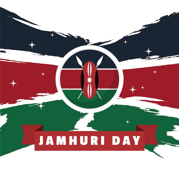 Free vector hand painted jamhuri day flag