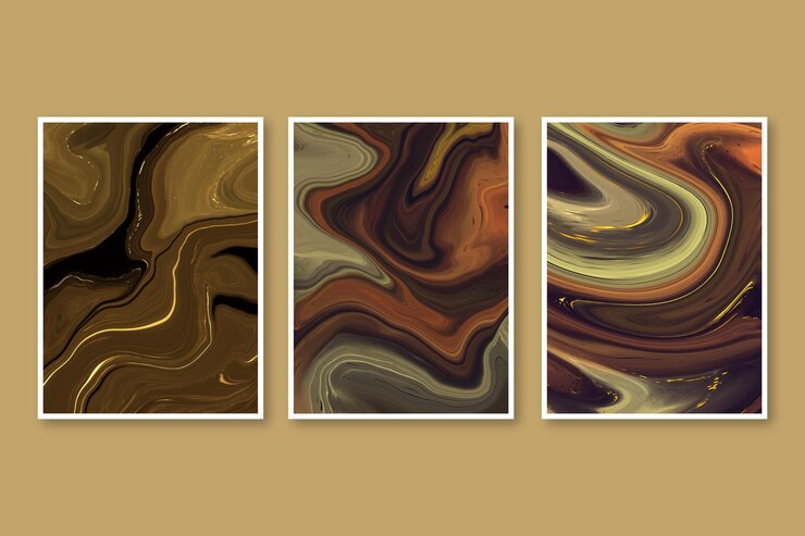 Free Vector hand painted liquid marble covers