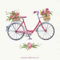 Free vector hand painted lovely bike