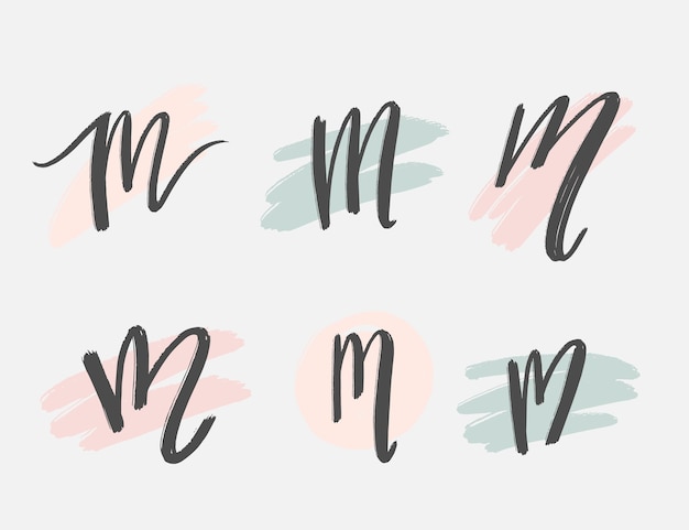 Free vector hand painted m logo collection