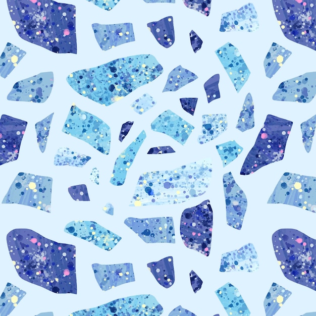 Free vector hand painted monochromatic terrazzo pattern design