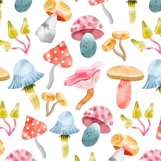 Hand painted mushroom pattern