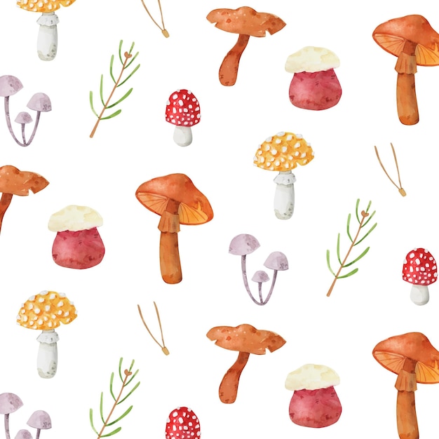 Hand painted mushroom pattern