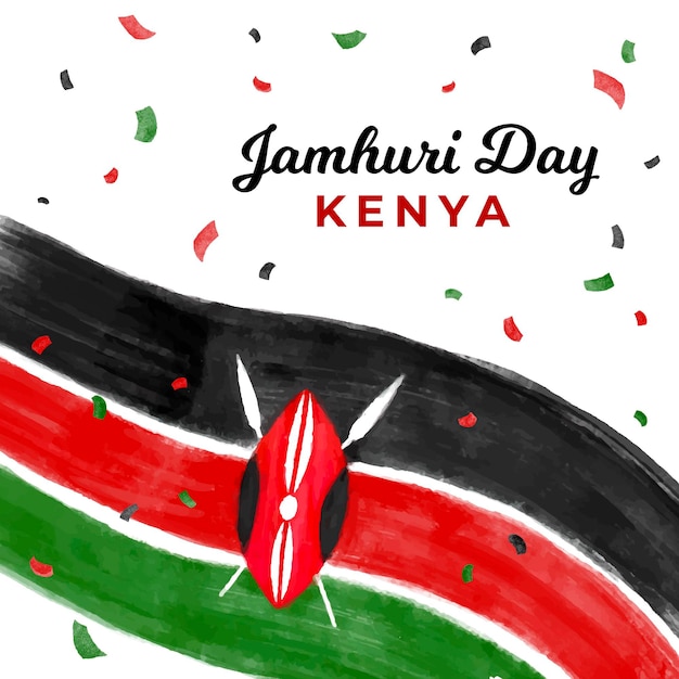 Free vector hand painted national kenya jamhuri day