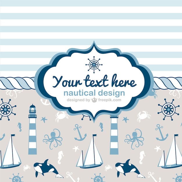 Free vector hand painted nautical cards