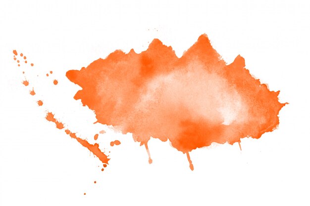 Hand painted orange watercolor stain texture background