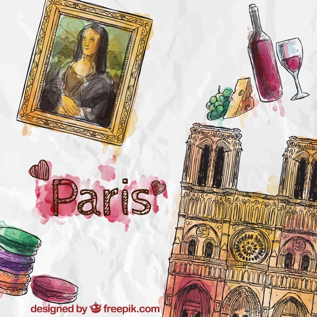 hand painted paris elements