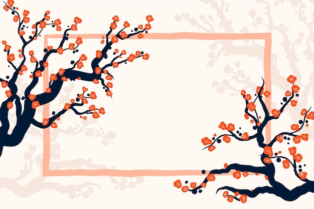Hand painted plum blossom background