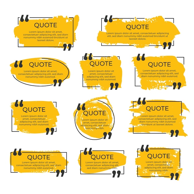 Free vector hand painted quote box frame collection