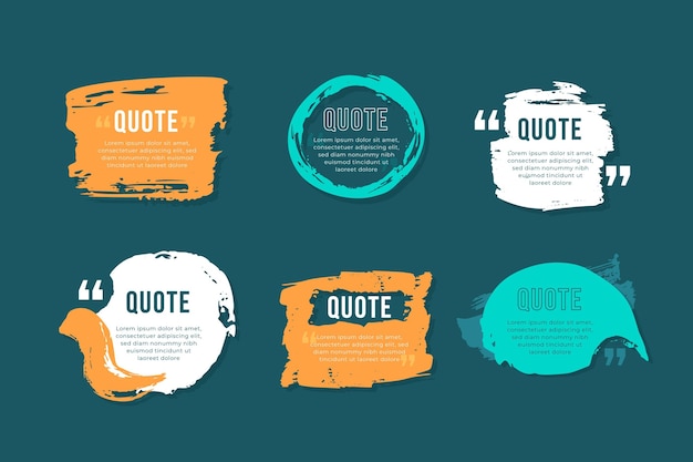 Free vector hand painted quote box frame collection