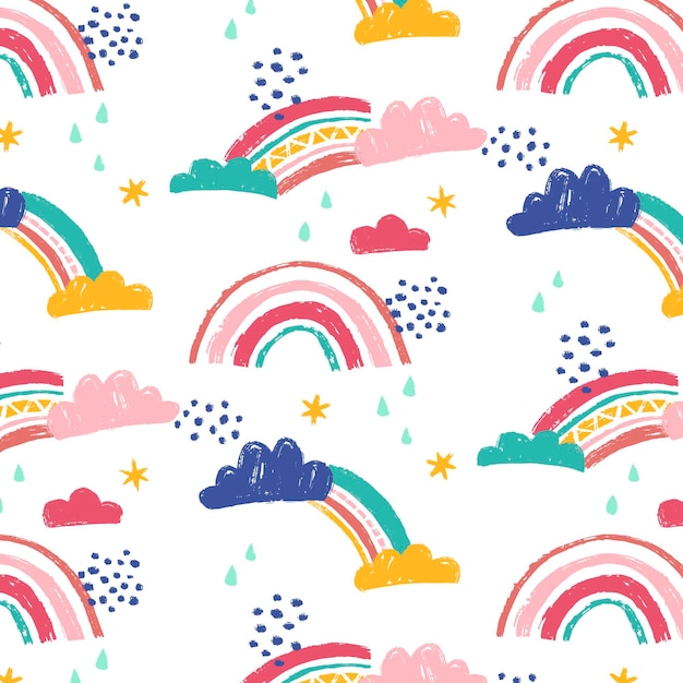 Hand painted rainbow pattern design