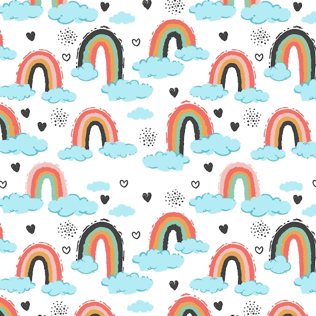 Hand painted rainbow pattern design