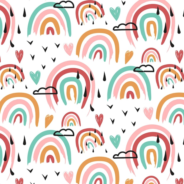 Free vector hand painted rainbow pattern