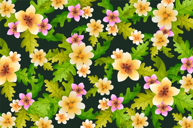 Hand-painted realistic floral background