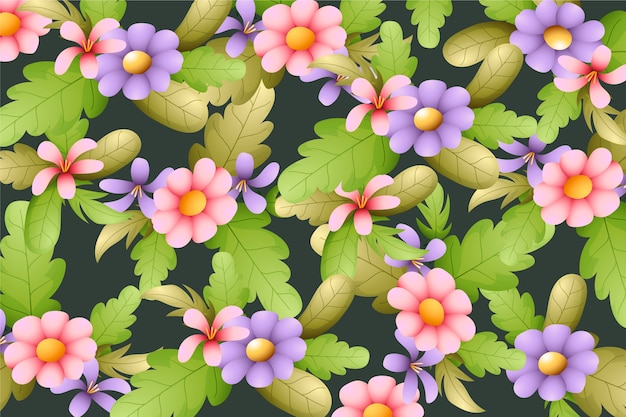 Hand-painted realistic floral background