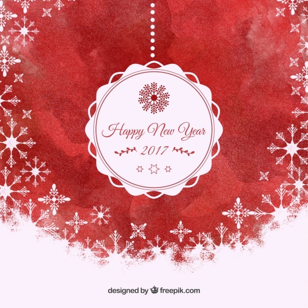 Free vector hand painted red christmas background