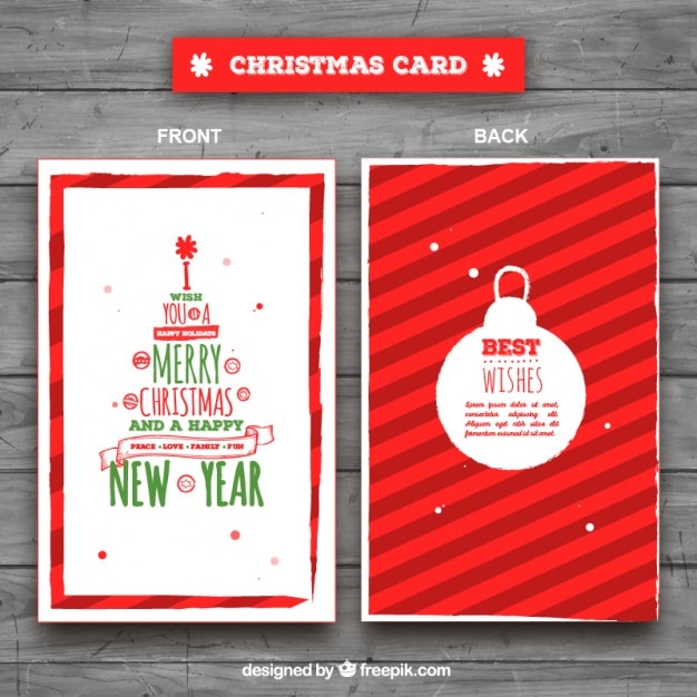 Free vector hand painted red christmas card